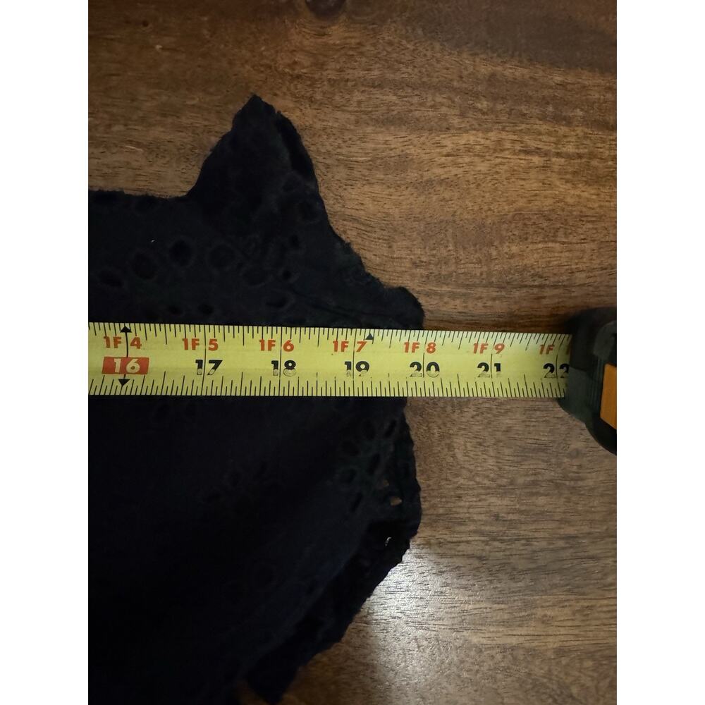 Express Beaded Black Eyelet Ruffle Sleeves Top Whimsigoth Festival Gypsy Size M - Picture 5 of 10